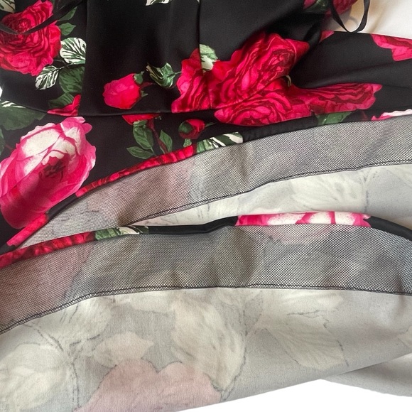 B. Darlin Strapless Floral Rose Mini Fit & Flare Dress Size 5/6 - Picture 12 of 16
